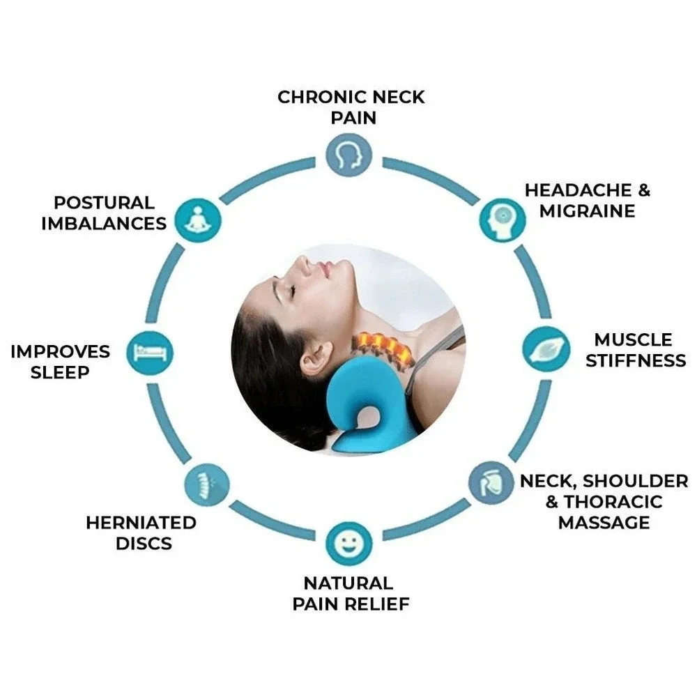 Cervical Neck Pillow Traction Device Pain Relief Brace Support Massage Therapeut